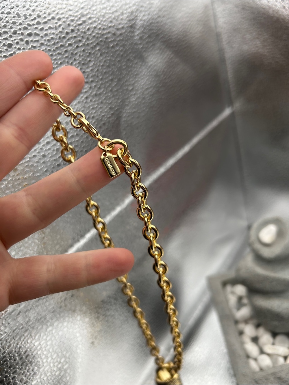 Coach Quilted Padlock Necklace - Picture 5 of 11